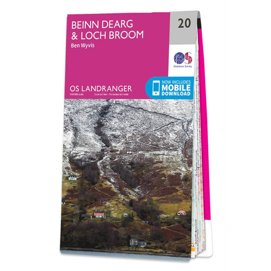 OS Map of Beinn Dearg & Loch Broom: Landranger 20