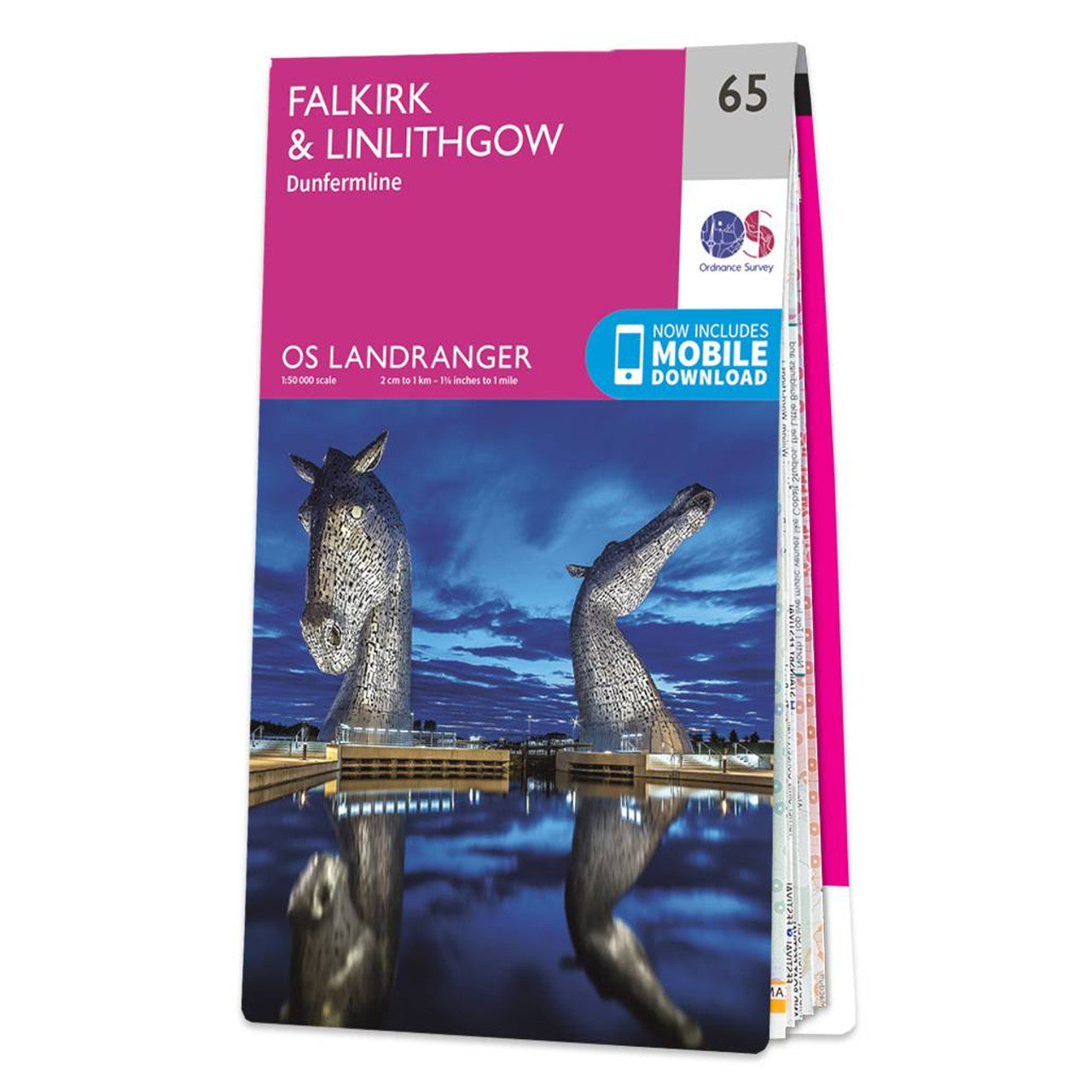 OS Map of Falkirk & Linlithgow Landranger 65