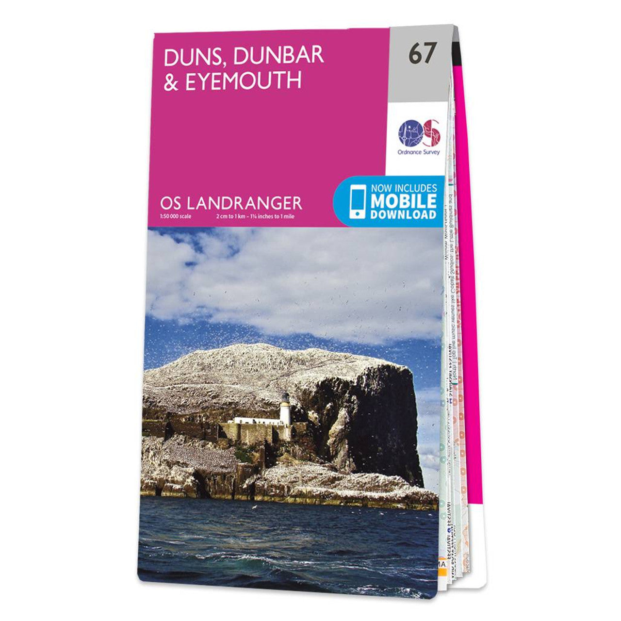 OS Map of Duns, Dunbar & Eyemouth landranger 67