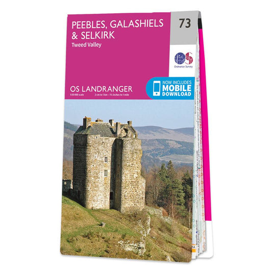 OS Map of Peebles, Galashiels & Selkirk Landranger 73