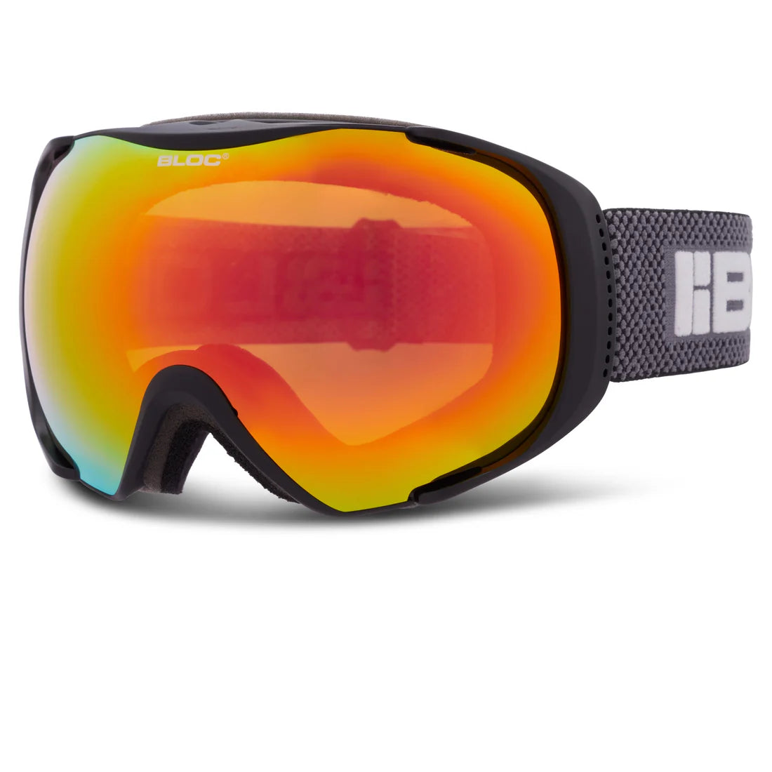 Bloc M203R Mask Matt Black dark Brown/Revo Red Mirror Lens Cat 3 Ski Goggles
