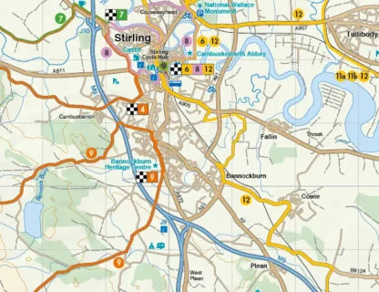 Harvey Stirling: Forth Valley & The Trossachs Cycle Map