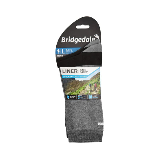 BridgedaleMen's Base Layer Coolmax® Liner Twin Pack Socks