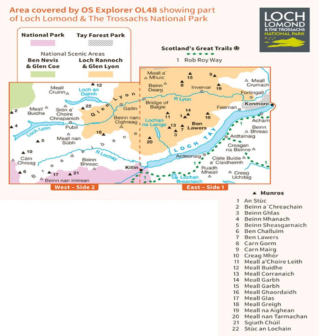 Map of Ben Lawers & Glen Lyon OL48