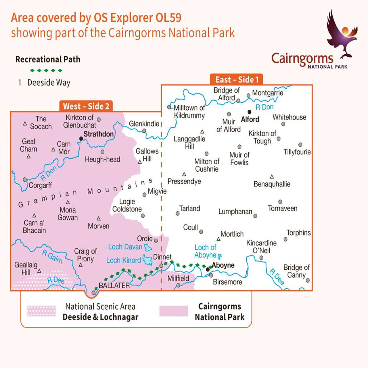 Map of Aboyne, Alford & Strathdon OL59