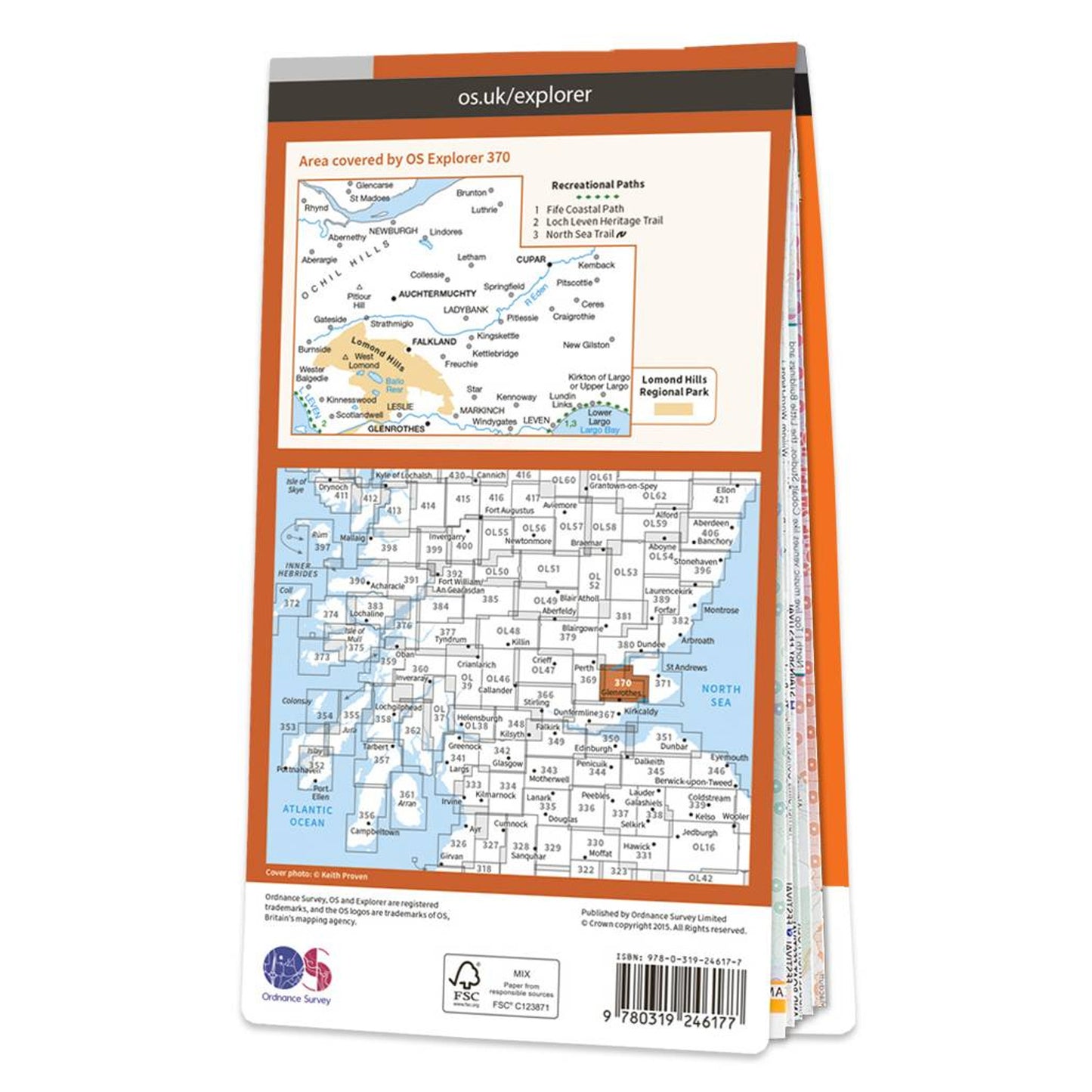 Map of Glenrothes North, Falkland & Lomond Hills 370