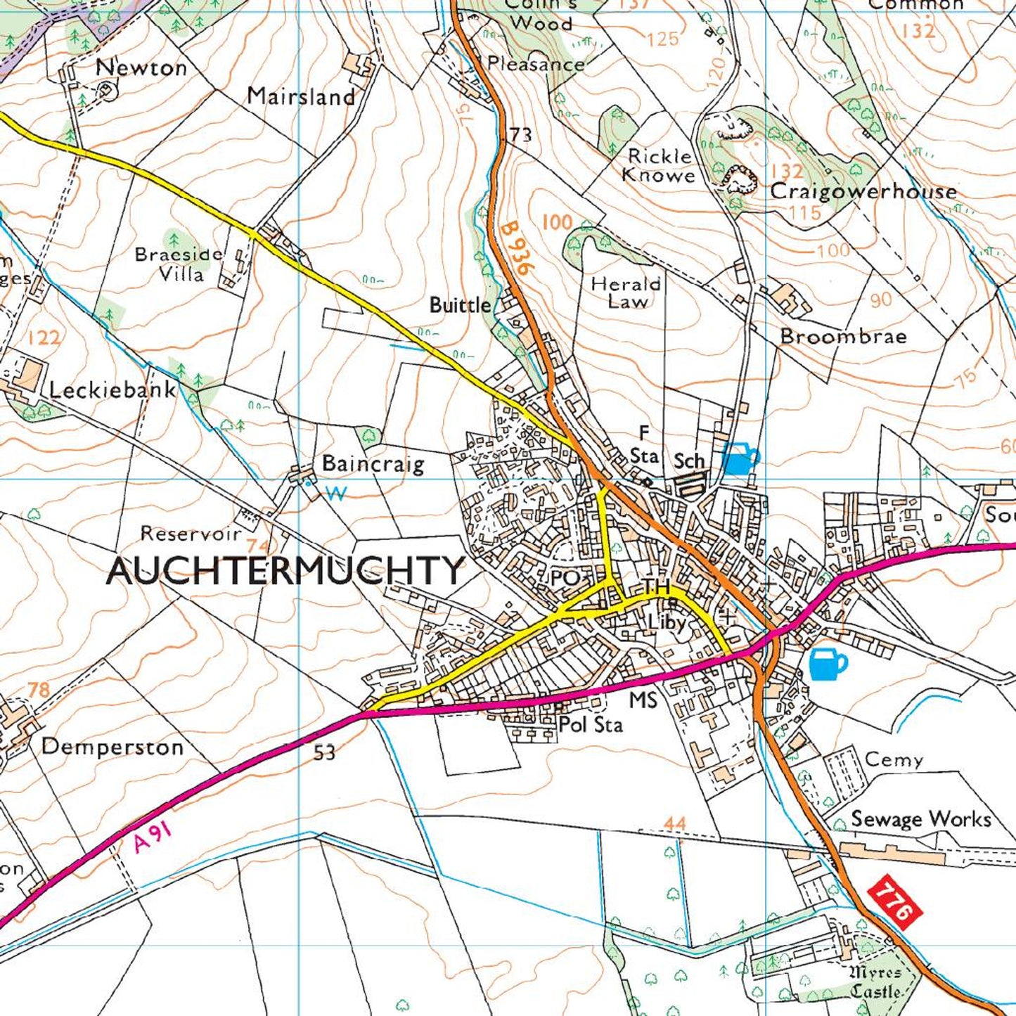 Map of Glenrothes North, Falkland & Lomond Hills 370