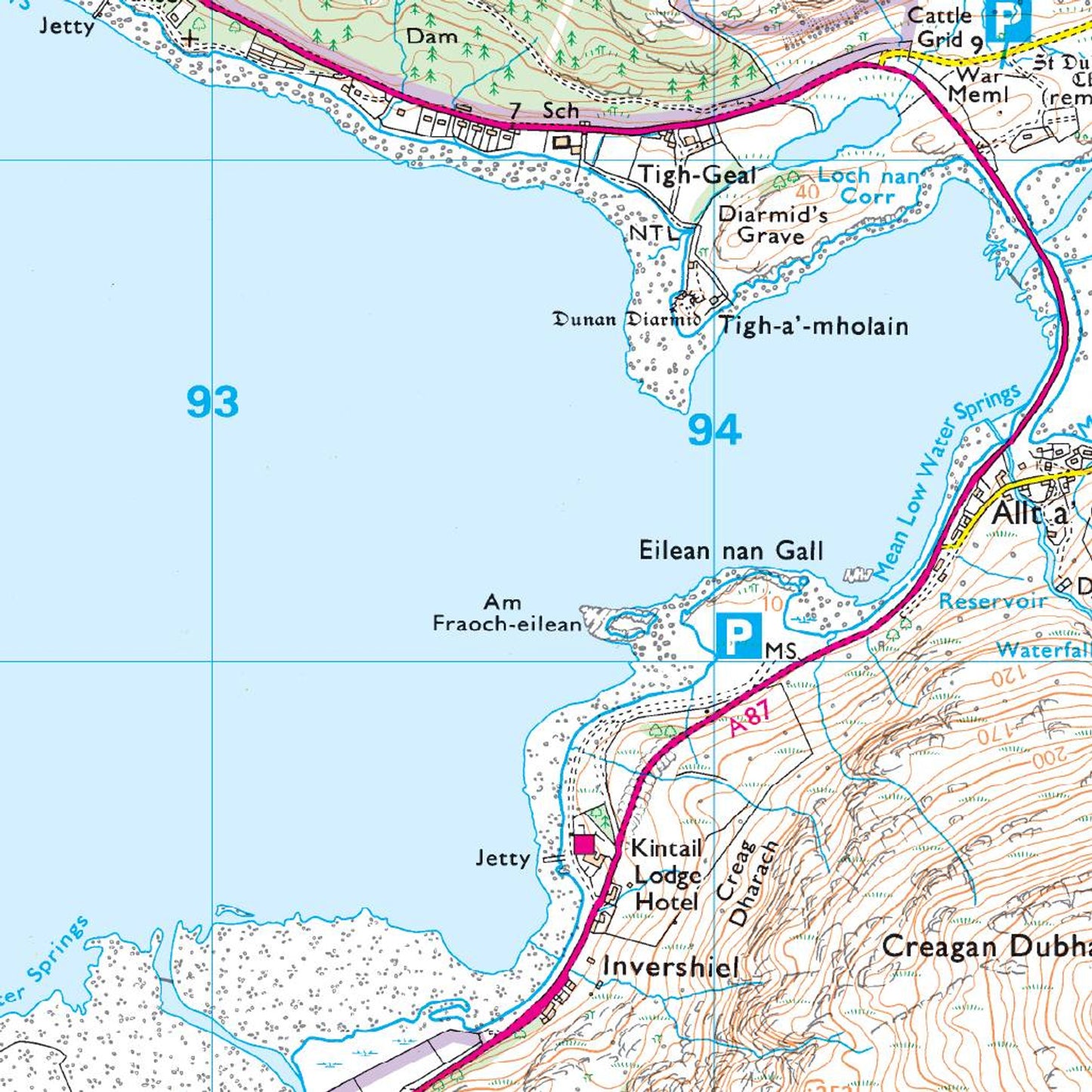 Map of Knoydart, Loch Hourn & Loch Duich 413