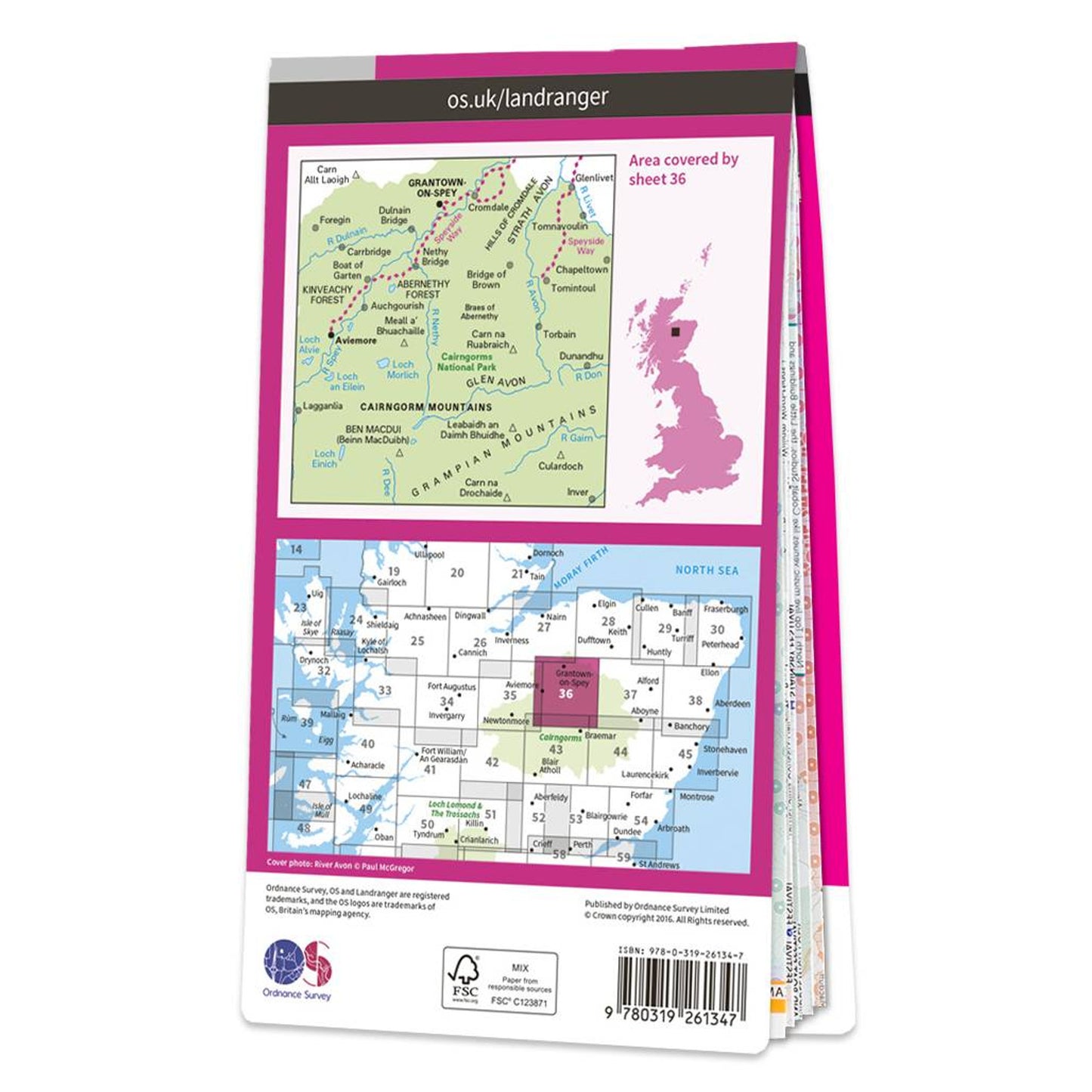 OS Map of Grantown & Aviemore: Landranger 36