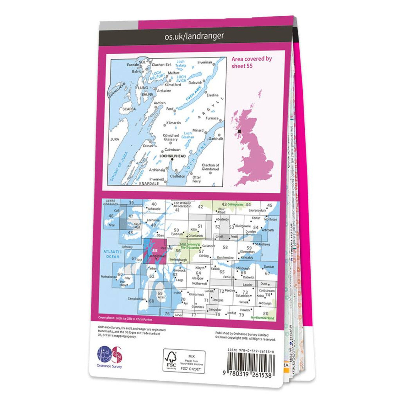 Map of Lochgilphead & Loch Awe 55