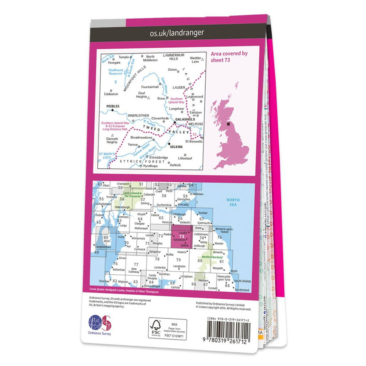 Map of Peebles, Galashiels & Selkirk 73