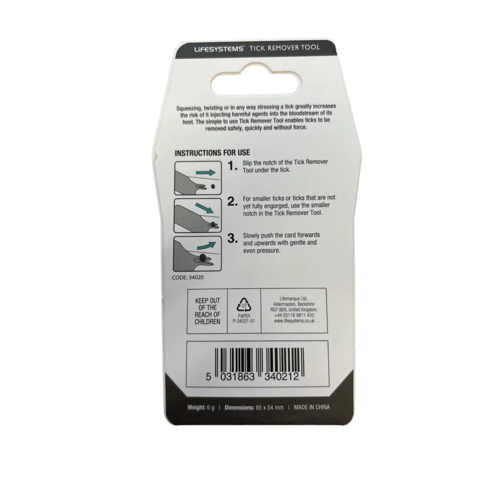 Lifesystems Compact Card Tick Removal Tool