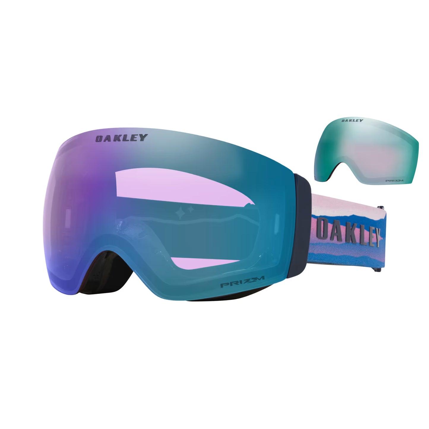 Oakley Flight Deck™ Pro L Snow Goggles - Prizm Snow Iced Iridium Lenses, Mikaela Shiffrin Signature Strap - Extra Lens Prizm Snow Sapphire Iridium