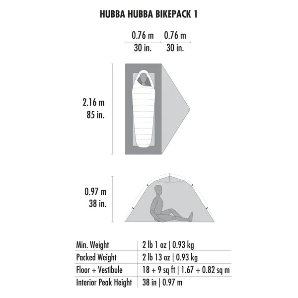 MSR Hubba Hubba Bikepack 1 Person Tent