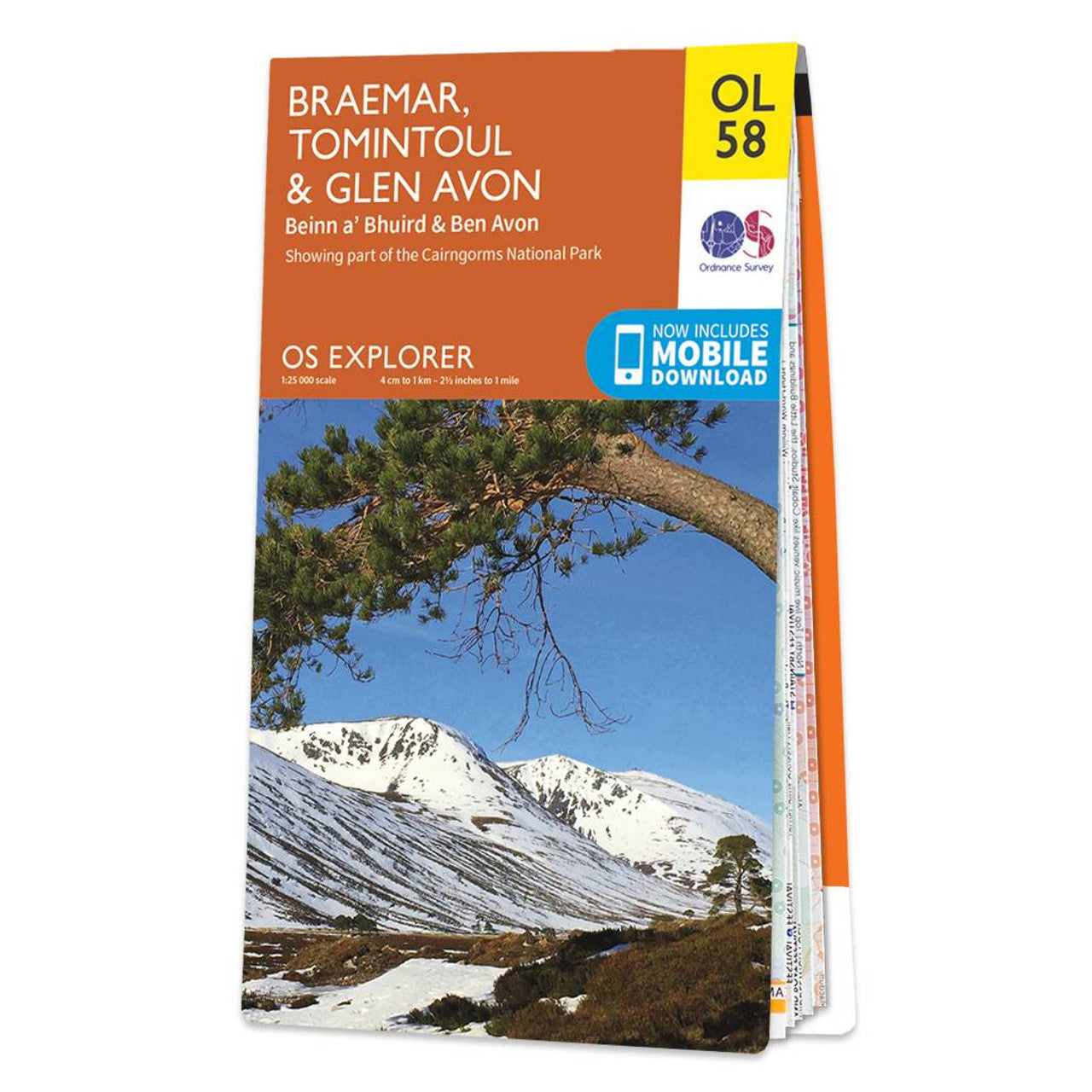 Map of Braemar, Tomintoul & Glen Avon: Explorer OL58