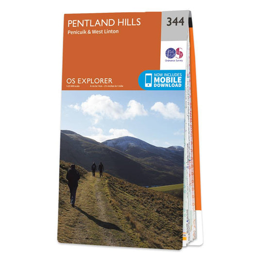OS Map of Pentland Hills: Explorer 344