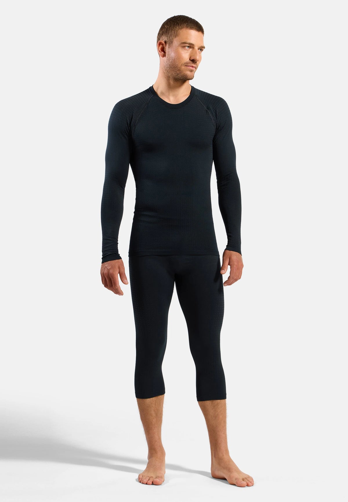 Odlo Men's Performance Warm Base Layer Top Crew Neck Long Sleeve