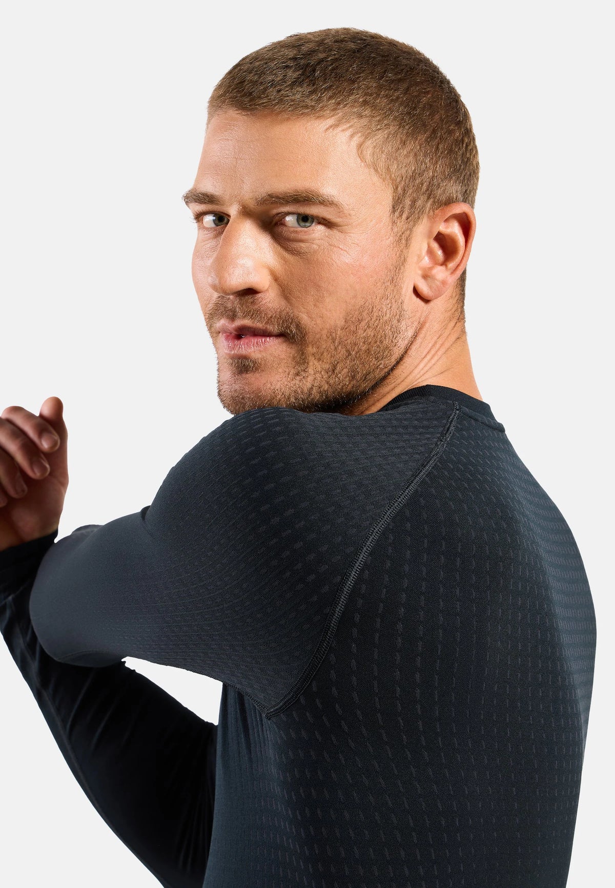 Odlo Men's Performance Warm Base Layer Top Crew Neck Long Sleeve