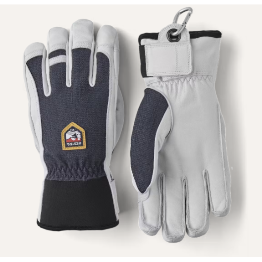 Hestra Army Leather Patrol Gauntlet 5-finger Gloves Navy White