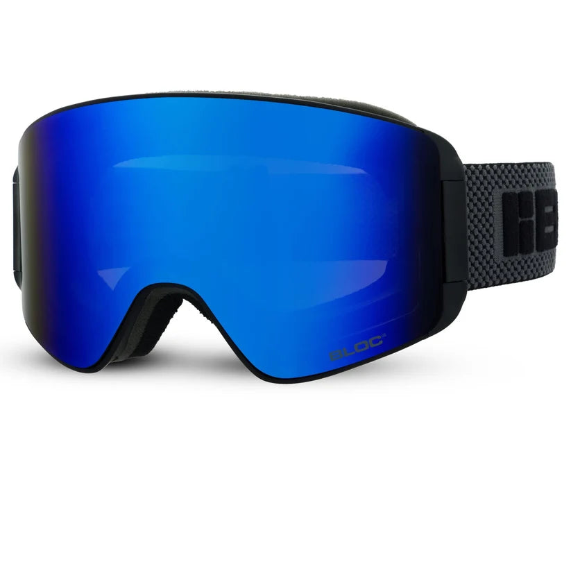 Bloc G881 Eighty Five Matt Black Blue Mirror Lens Cat 3 Plus All Weather Cat 2 Lens Ski Goggles