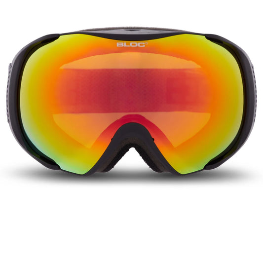 Bloc M203R Mask Matt Black  dark Brown/Revo Red Mirror Lens Cat 3 Ski Goggles