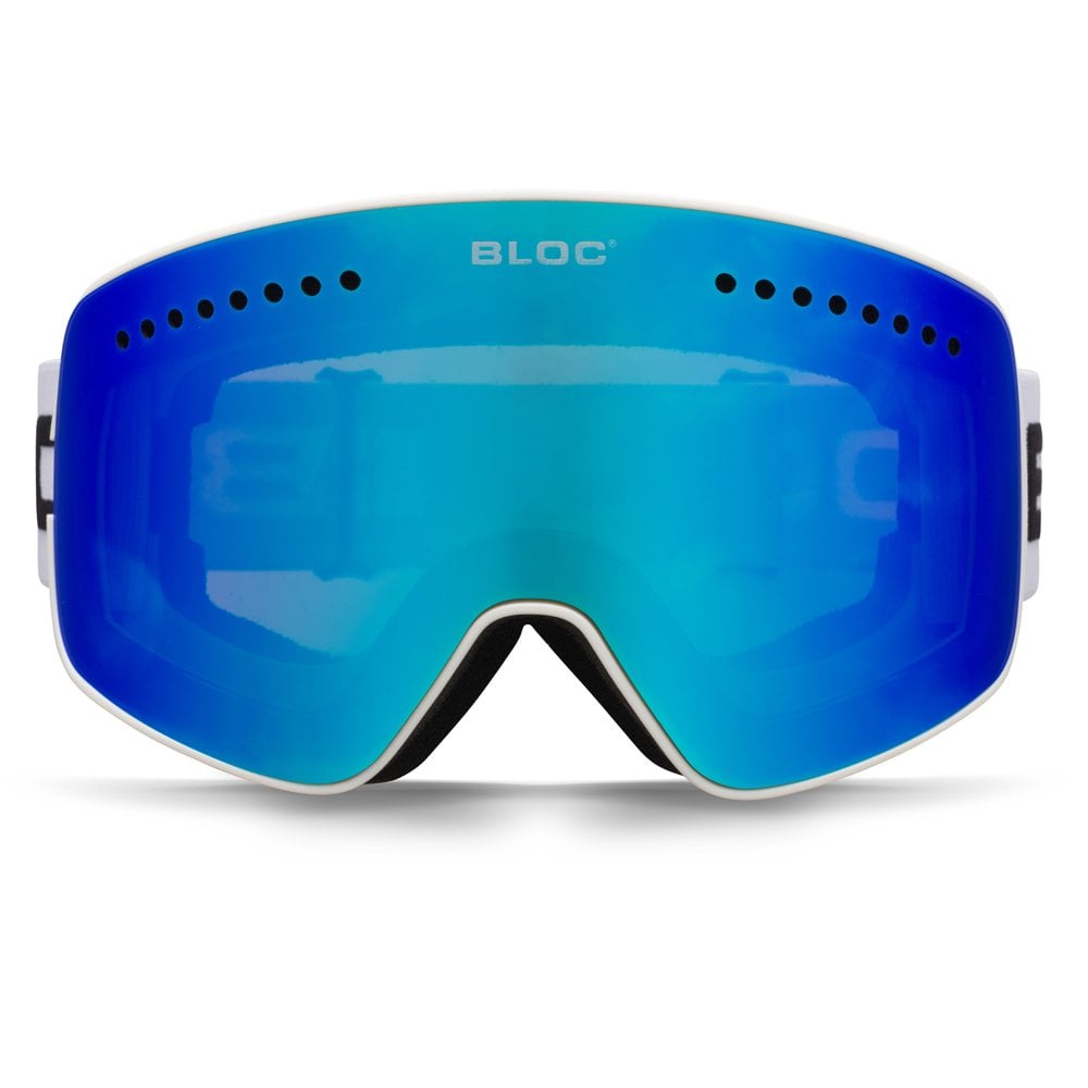 Bloc G550 Fifty Five Matt White Magnetic Interchangeable 2 Lens Ski Goggles