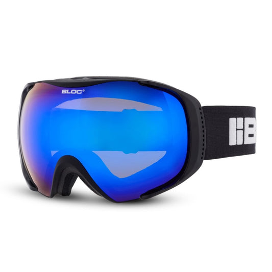 Bloc M203R Mask Matt Black Brown/Blue Mirror Lens Cat 2 Ski Goggles