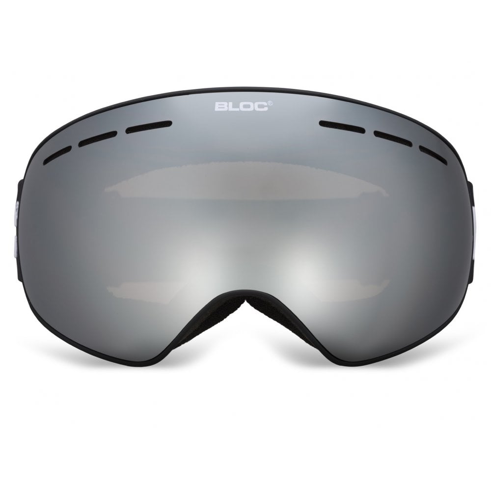 Bloc MT17N Moon 3 Matt Black Silver Mirror Lens Cat 3 Ski Goggles