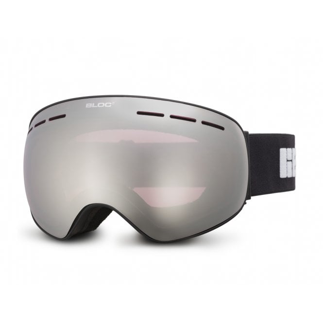 Bloc MT17N Moon 3 Matt Black Silver Mirror Lens Cat 3 Ski Goggles