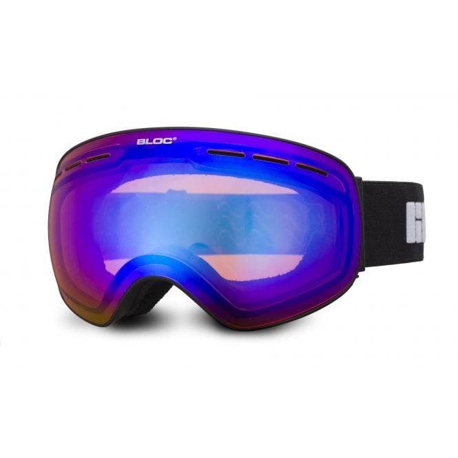 Bloc MT230N Moon 3 Matt Black Brown Blue Mirror Lens Cat 2 Ski Goggles