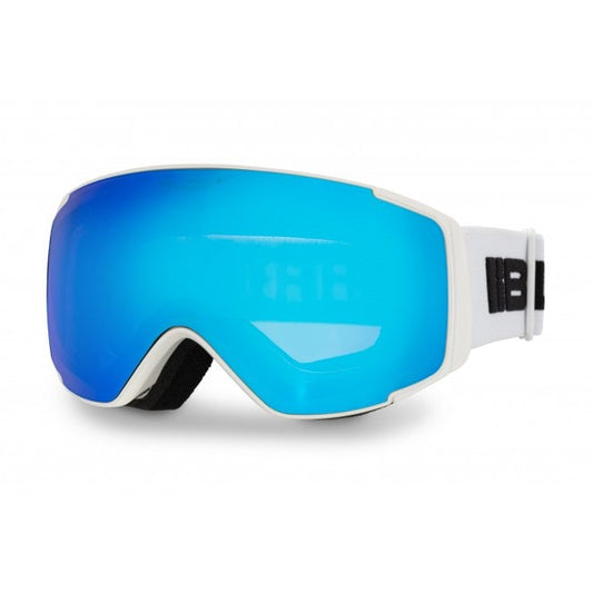 Bloc JM306 Small Fit Mercury Matt White Blue Mirror Lens Cat 2 Ski Goggles