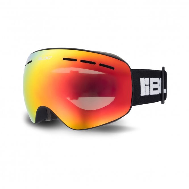 Bloc JM805N Small Fit Moon Matt Black Dark Brown Red Mirror Lens Cat 3 Ski Goggles