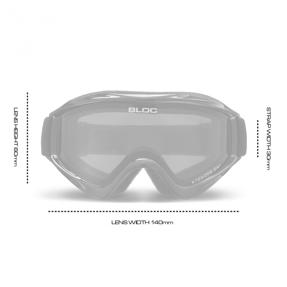 Bloc RK26N Spark White Dark Brown Red Mirror Lens Cat 3 Junior Ski Goggles