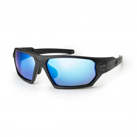 Bloc XMB90 Twenty Five Matt Black Blue Mirror Cat 3 Sports Sunglasses