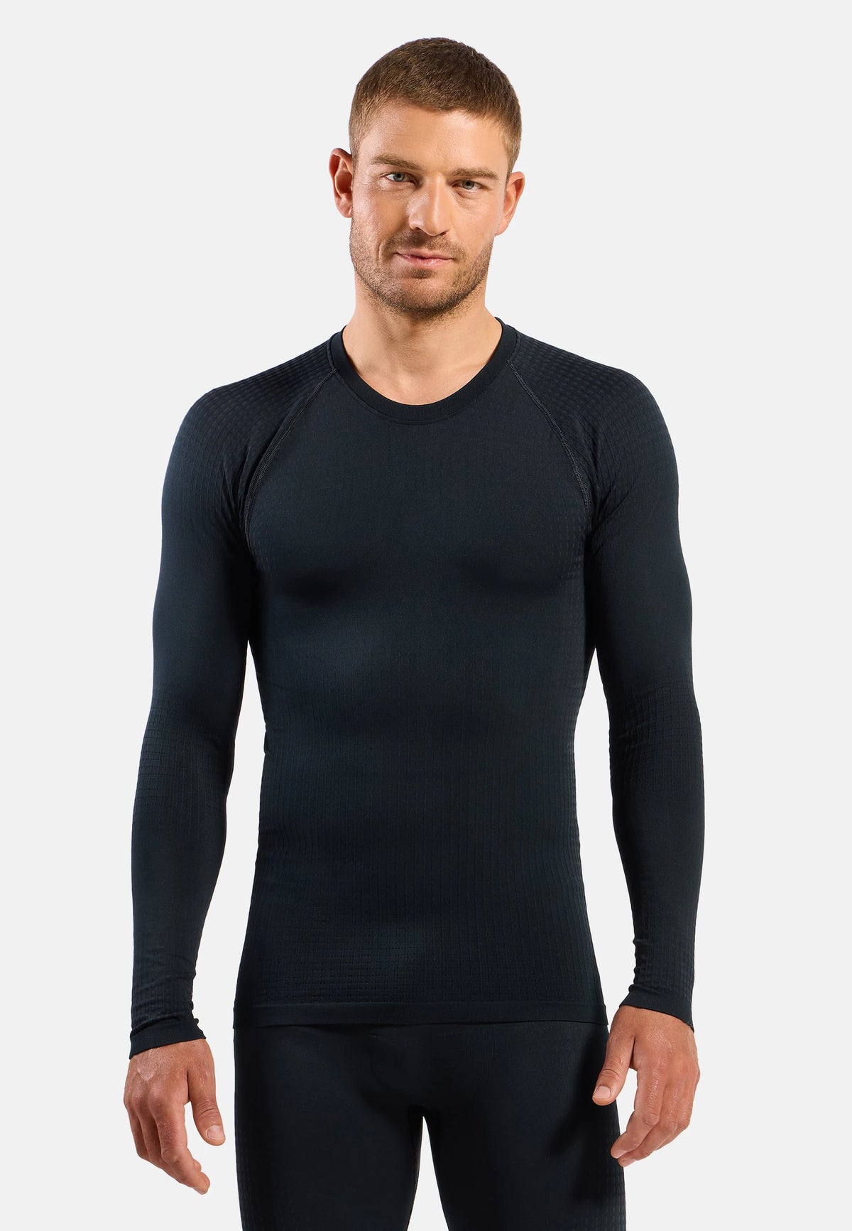 Odlo Men's Performance Warm Base Layer Top Crew Neck Long Sleeve