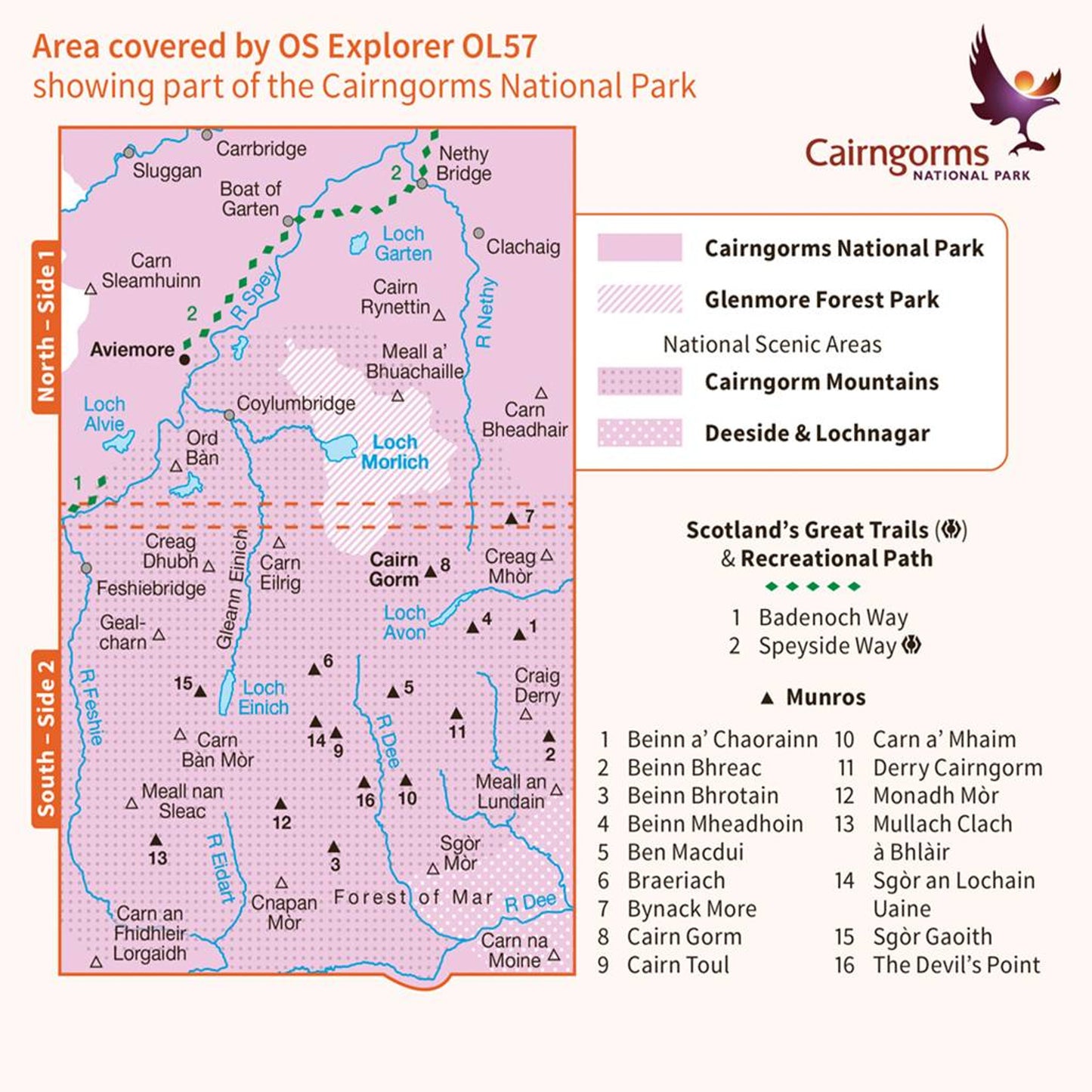 Map of Cairn Gorm & Aviemore OL 57