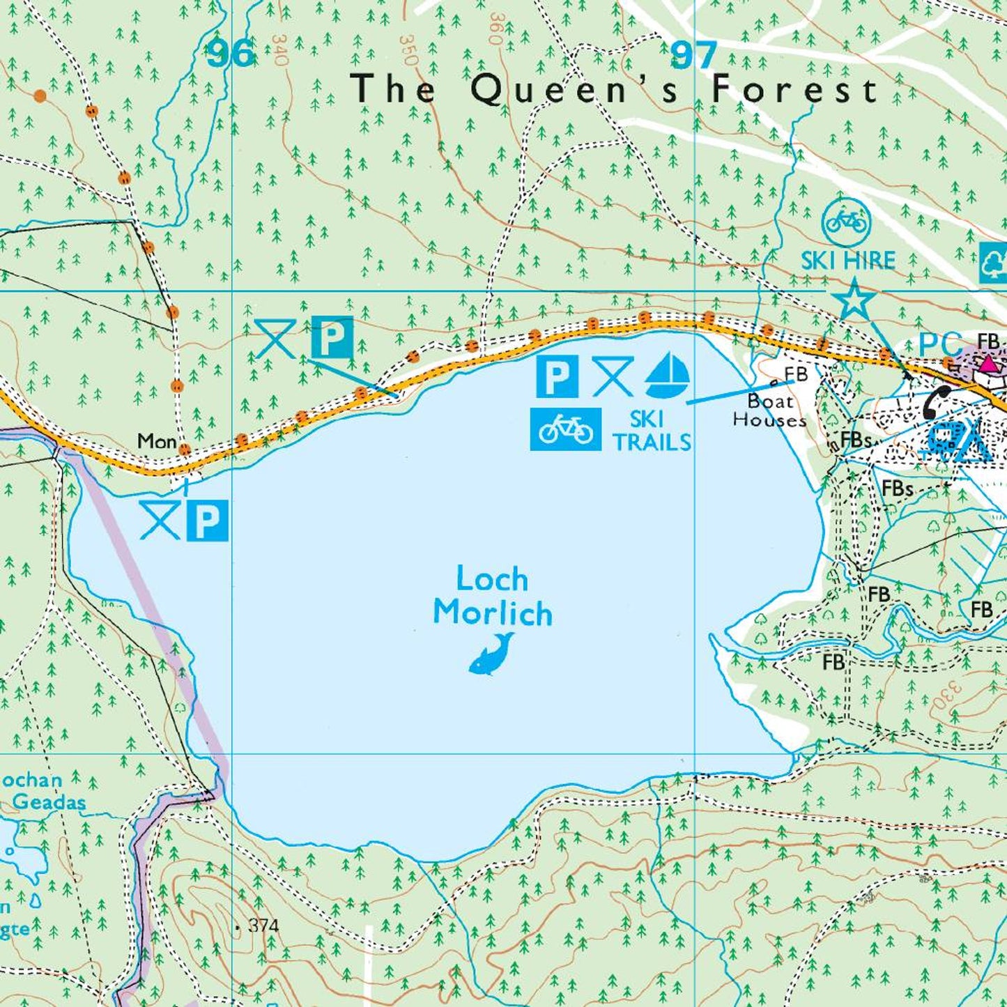 Map of Cairn Gorm & Aviemore OL 57
