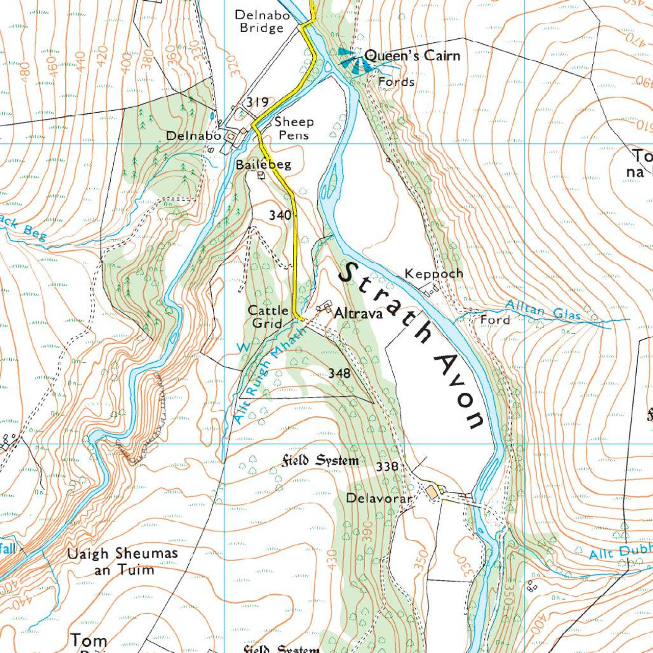 Map of Braemar, Tomintoul & Glen Avon: Explorer OL58