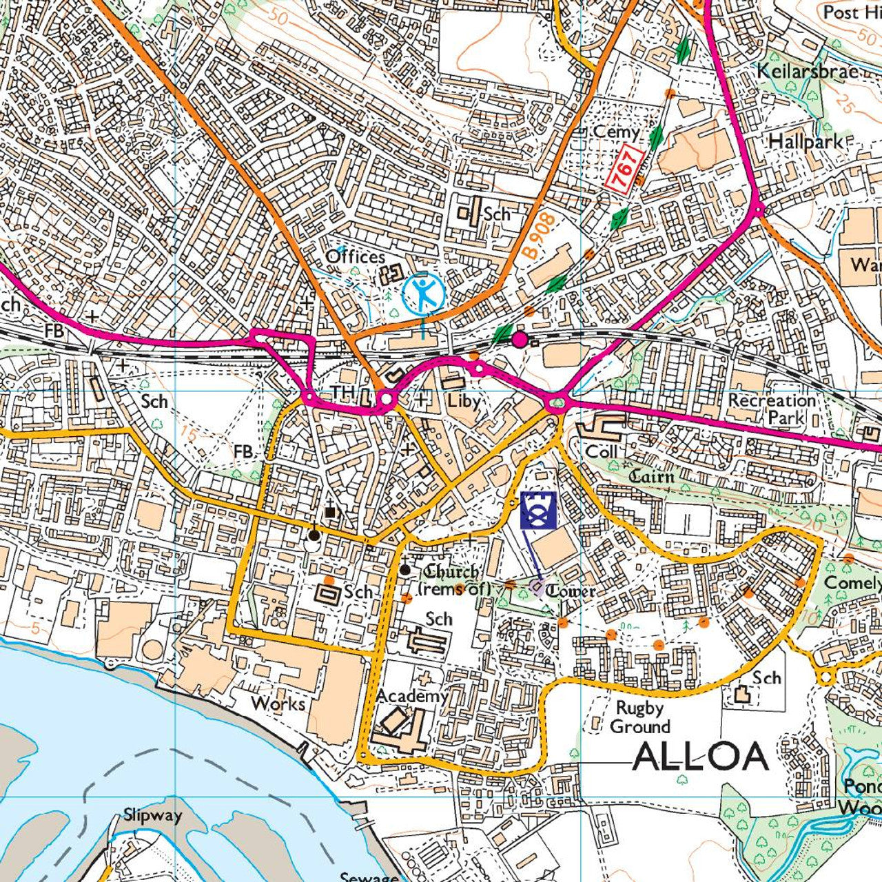 Map of Stirling & Ochil Hills West 366