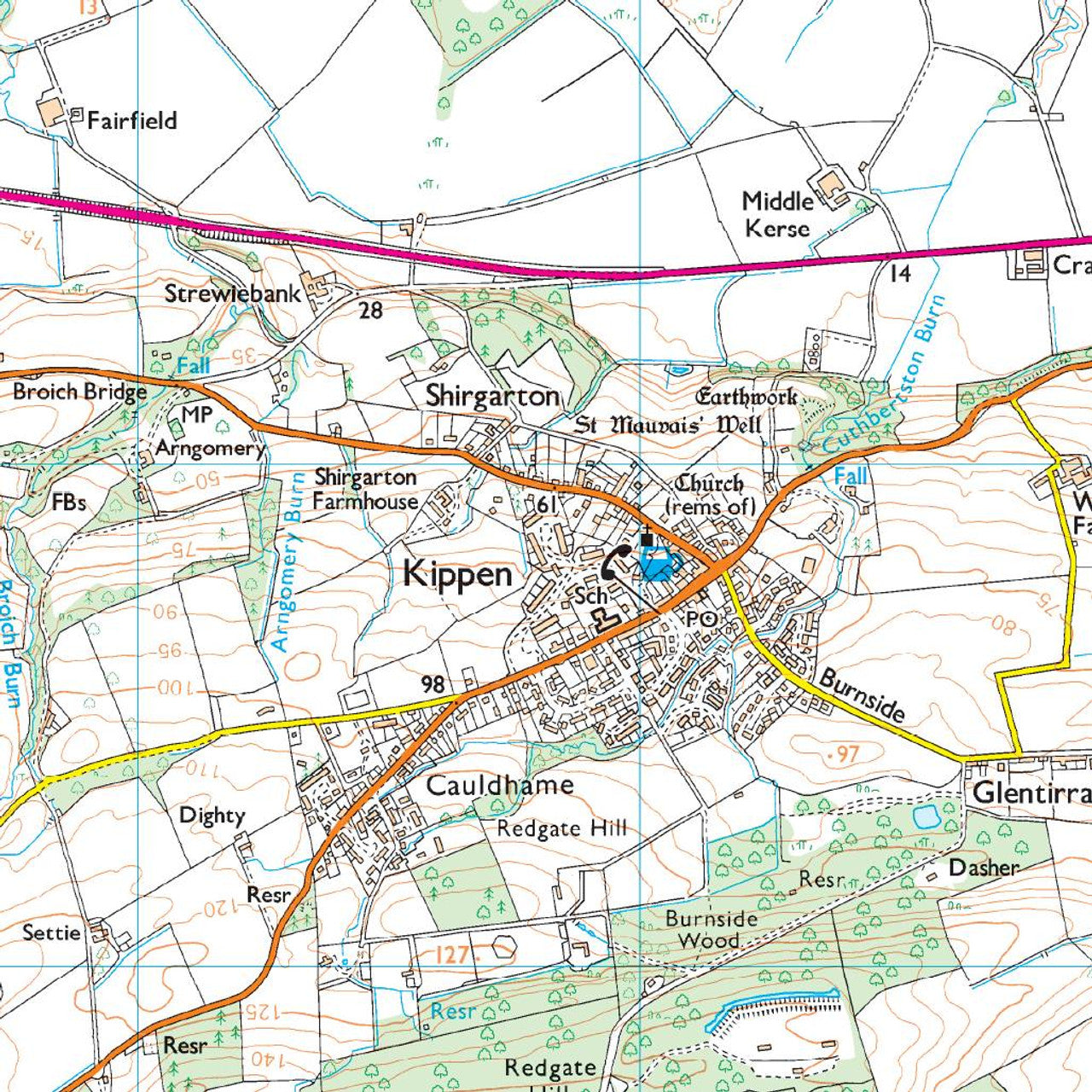 Map of Stirling & Ochil Hills West 366