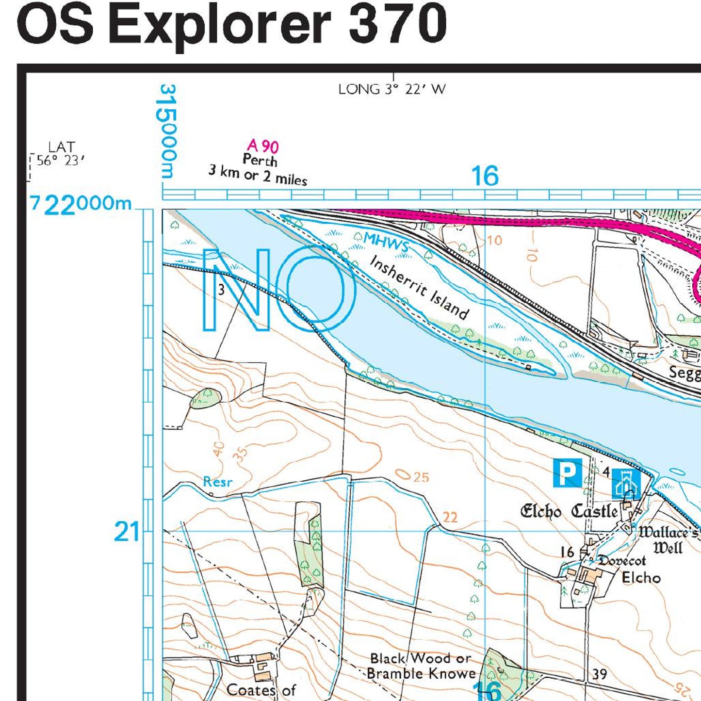 Map of Glenrothes North, Falkland & Lomond Hills 370