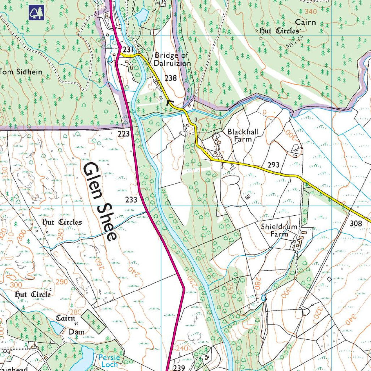 Map of Blairgowrie, Kirriemuir & Glamis 381