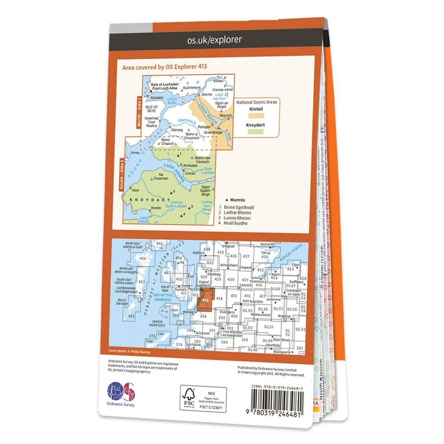 Map of Knoydart, Loch Hourn & Loch Duich 413