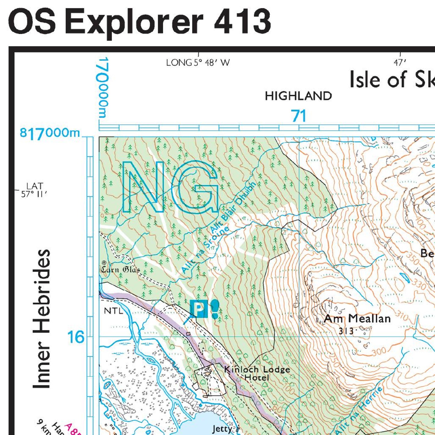 Map of Knoydart, Loch Hourn & Loch Duich 413