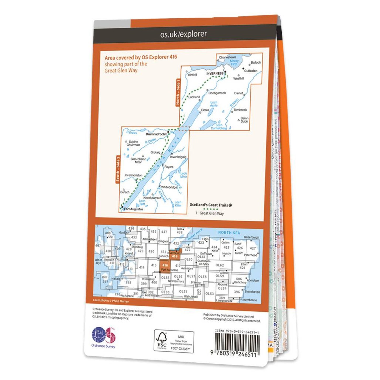 Map of Inverness, Loch Ness & Culloden 416