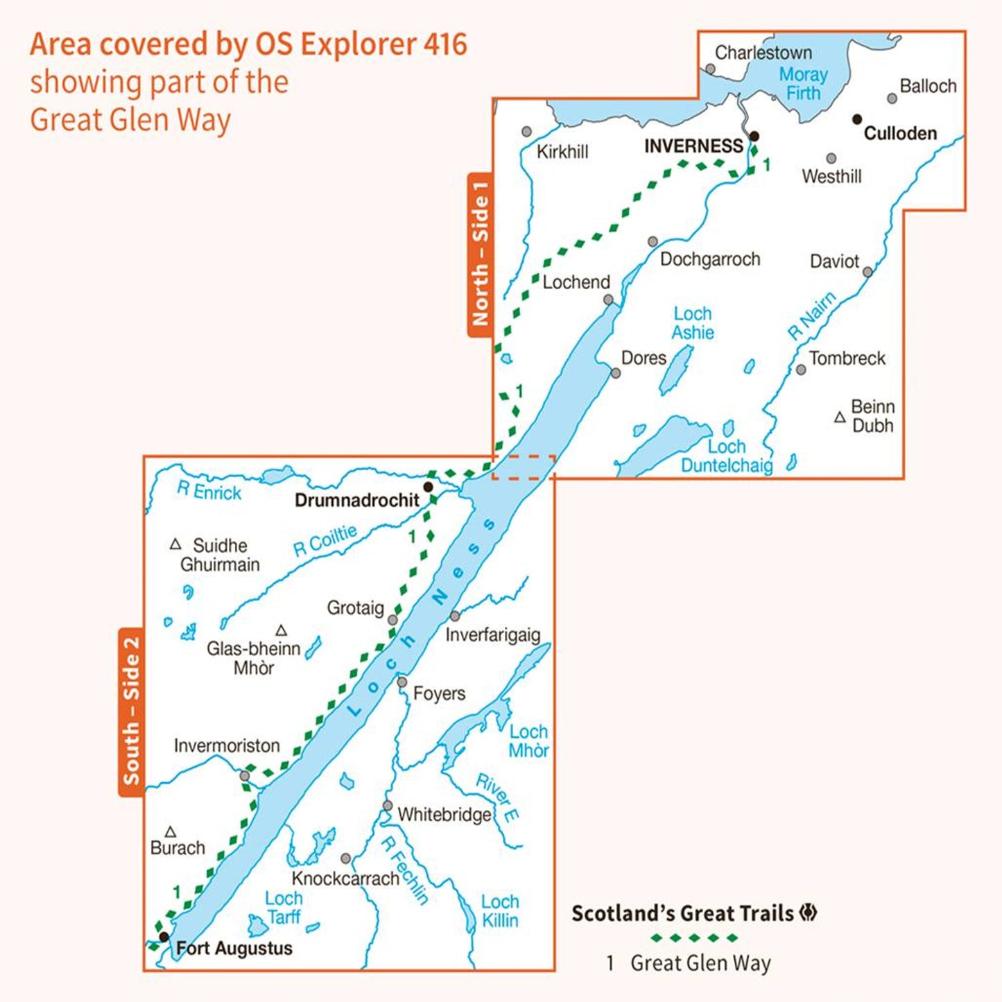 Map of Inverness, Loch Ness & Culloden 416