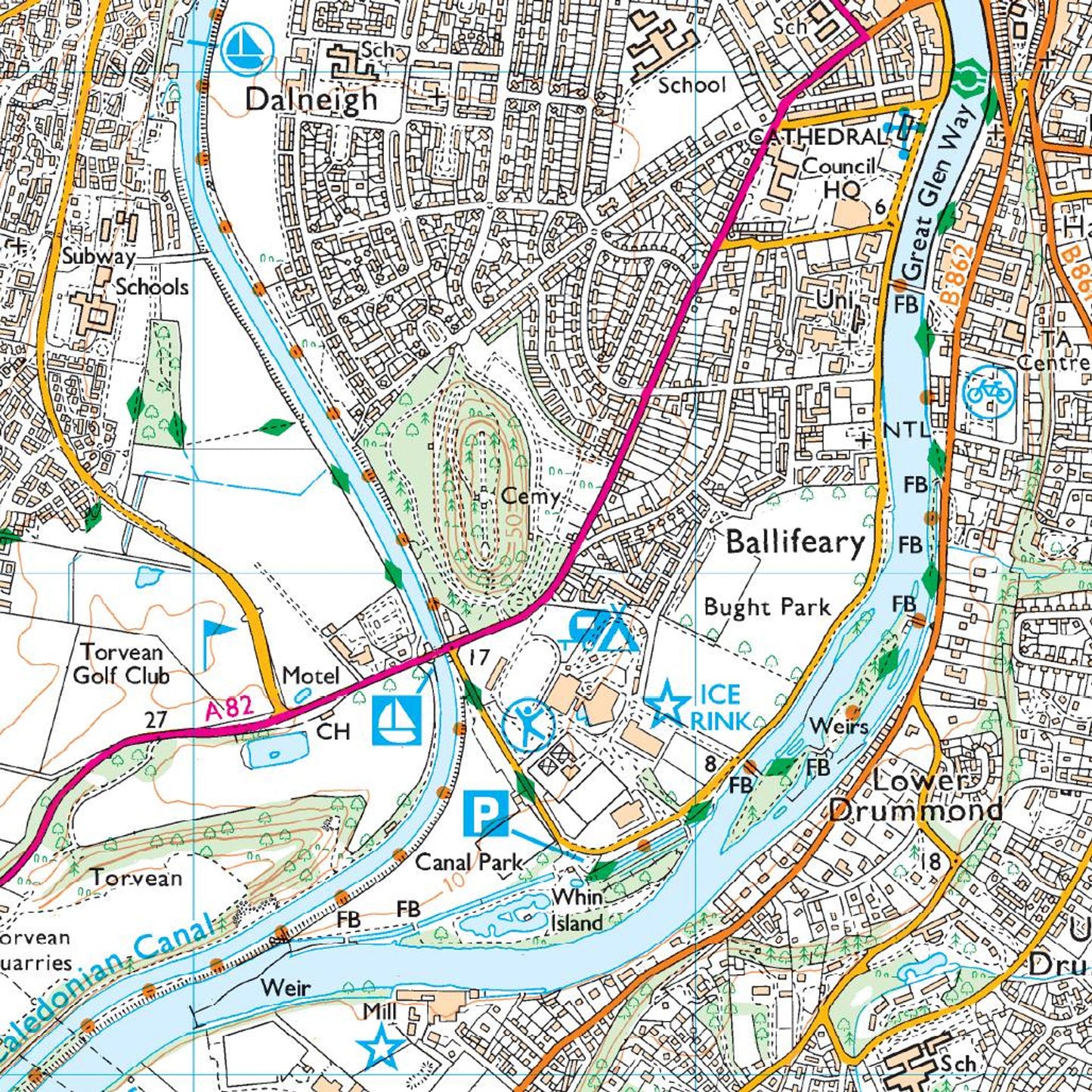 Map of Inverness, Loch Ness & Culloden 416