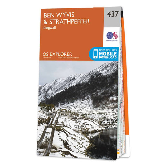 OS Map of Ben Wyvis & Strathpeffer Explorer 437