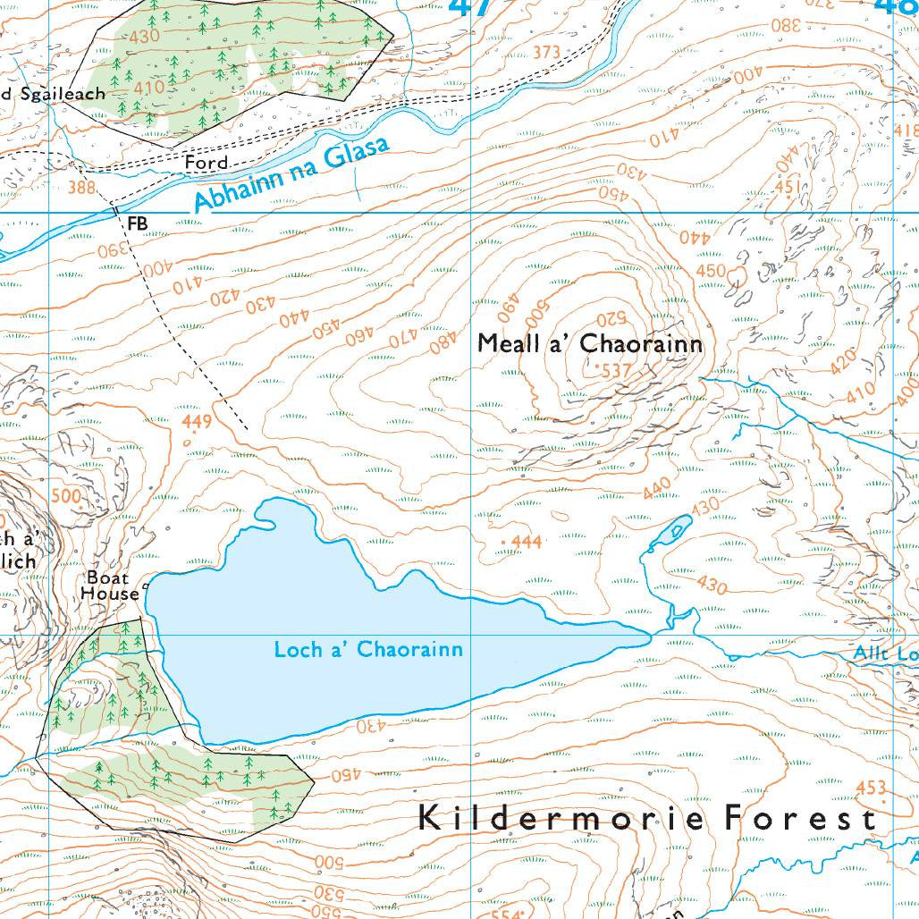 OS Map of Ben Wyvis & Strathpeffer Explorer 437