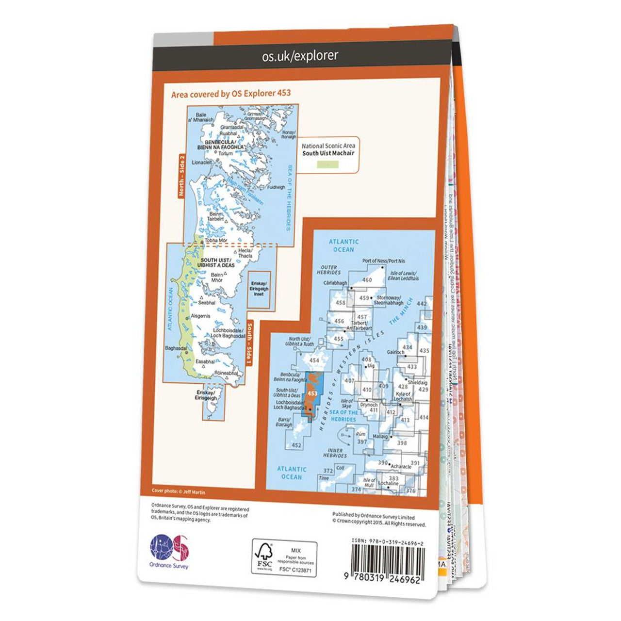 Map of Benbecula & South Uist, Eriskay 453